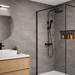 Metropol Grey Matt Stone Effect Ceramic Wall Tile 300 × 600mm