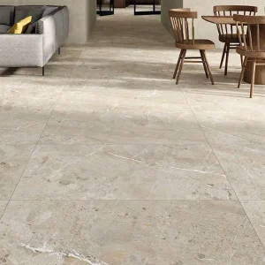 Miller Beige Matt Stone Effect Rectified Porcelain Floor & Wall Tile 600 × 1200mm