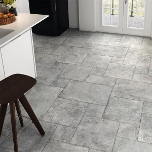 Modular Borgogna Grey Matt Stone Effect Rectified Porcelain Floor & Wall Tiles — Mixed Sizes