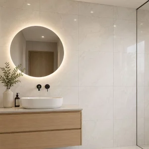 Oceano Polished Stone Effect Rectified Porcelain Floor & Wall Tile 600 × 600mm