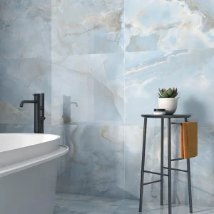 Oni Pearl Polished Onyx Effect Rectified Porcelain Floor & Wall Tile 600 × 1200mm