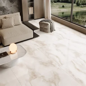 Onyx Cream Matt Onyx Effect Rectified Porcelain Floor & Wall Tile 1200 × 1200mm