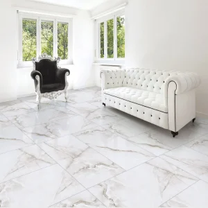 Onyx Off White Polished Onyx Effect Rectified Porcelain Floor & Wall Tile 600 × 1200mm