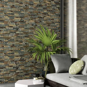 Ordino Rustic Textured Stone Effect Rectified Ceramic Wall Tile 80 × 442.5mm