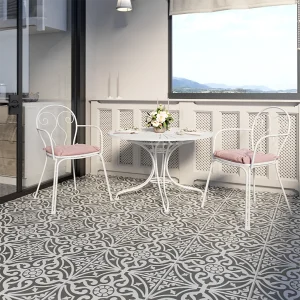 Patterned HD Black Matt Ornamental Porcelain Floor & Wall Tile 330 × 330mm