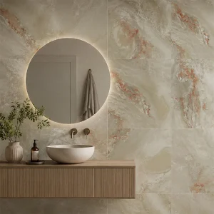 Pesto Verde Matt Onyx Effect Rectified Porcelain Floor & Wall Tile 595 × 595mm