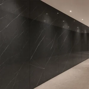 Pietra Nero Polished Marble Effect Porcelain Slab 1200 × 2800mm
