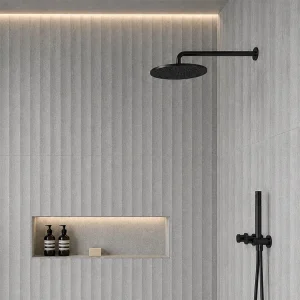 Portland Perla Fluted Decor Matt Concrete Effect Rectified Porcelain Floor & Wall Tile 600 × 1200mm
