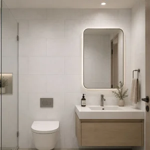 Praia White Matt Concrete & Stone Effect Porcelain Wall & Floor Tile 300 × 600mm