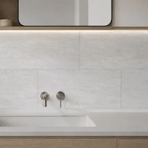 Salerno Light Grey Gloss Stone Effect Ceramic Wall Tile 300 × 600mm