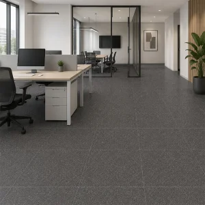 Salt & Pepper Black Matt Terrazzo Effect R10 Rectified Porcelain Floor & Wall Tile 600 × 600mm