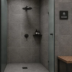 Salt & Pepper Black Structured Matt Terrazzo Effect R11 Rectified Porcelain Floor & Wall Tile 300 × 300mm
