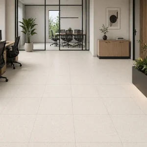 Salt & Pepper Cream Matt Terrazzo Effect R10 Rectified Porcelain Floor & Wall Tile 600 × 600mm