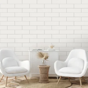Subway White Flat Matt Metro Ceramic Wall Tile 100 × 300mm