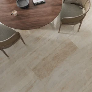 Taj Mahal Matt Beige and Ivory Quartzite Effect Rectified Porcelain Floor & Wall Tile 1200 × 1200mm
