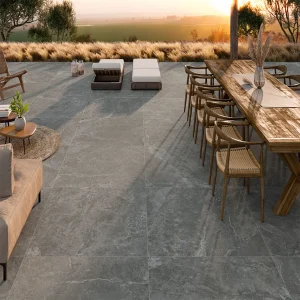 Tenby Anthracite Matt Stone Effect R10 Rectified Porcelain Floor & Wall Tile 1200 × 1200mm