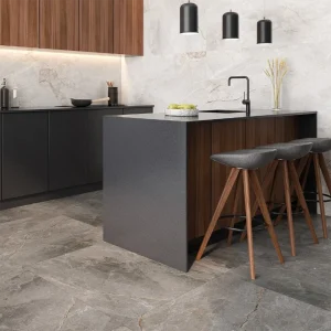Toscana Greige Lappato Marble & Stone Effect Rectified Porcelain Floor & Wall Tile 1000 × 1000mm