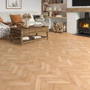Westleigh Oak UV Lacquered Engineered Herringbone Flooring 80 × 300 × 10mm