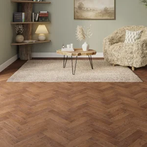 Rookwood Oak UV Lacquered Engineered Herringbone Flooring 80 × 300 × 10mm