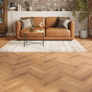Hatherleigh Oak UV Lacquered Engineered Herringbone Flooring 90 × 400 × 15mm
