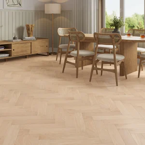 Haldenhurst Oak Invisible UV Oiled Engineered Herringbone Flooring 90 × 400 × 15mm