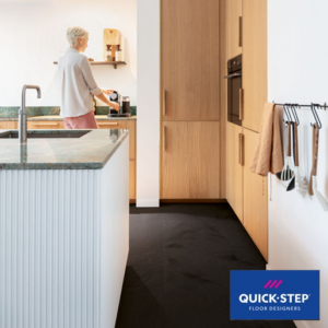 Quick-Step Muse Black Slate Tile Effect Laminate Flooring 396 × 1200 × 8mm