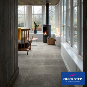 Quick-Step Muse Dusky Bluestone Tile Effect Laminate Flooring 396 × 1200 × 8mm